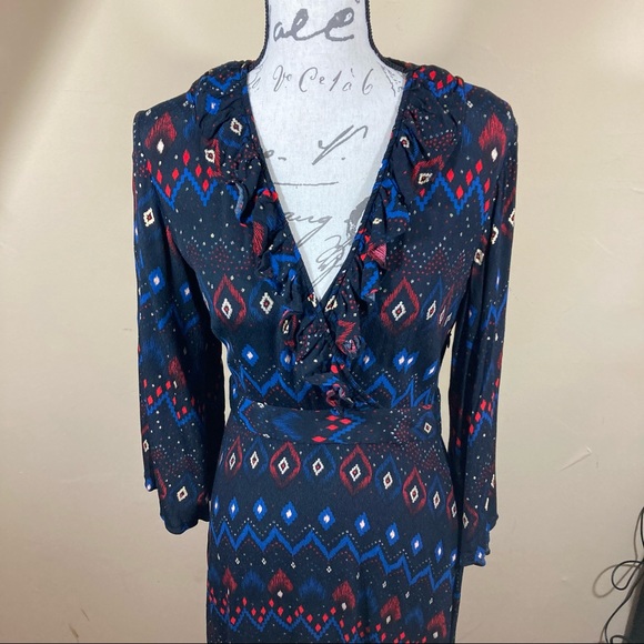 & Other Stories Paris Atelier Plunging Printed Midi Dress - Picture 3 of 14